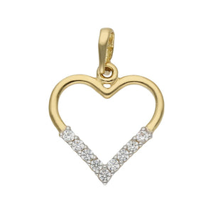 COLGANTE ORO 18KL CORAZON CIRCONITAS