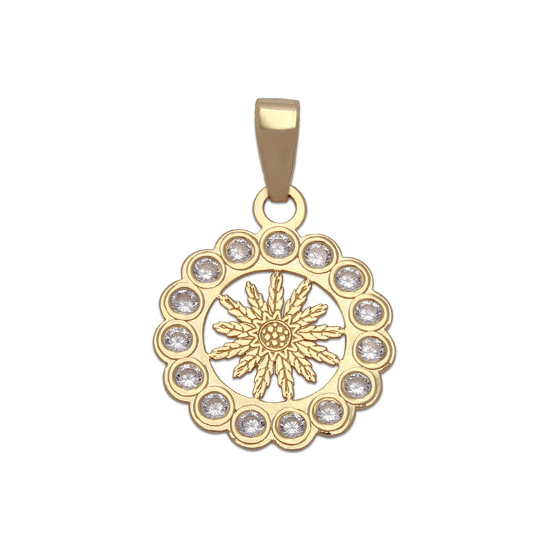 COLGANTE ORO 18KL FLOR EGUZKILORE - 12MM