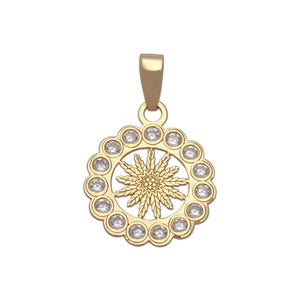 COLGANTE ORO 18KL FLOR EGUZKILORE - 12MM