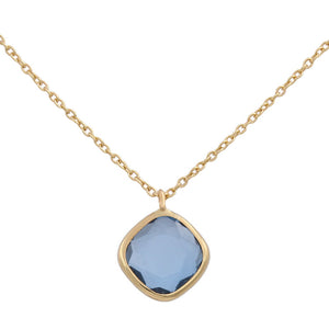 GARGANTILLA ORO 18KL CUADRADO AZUL