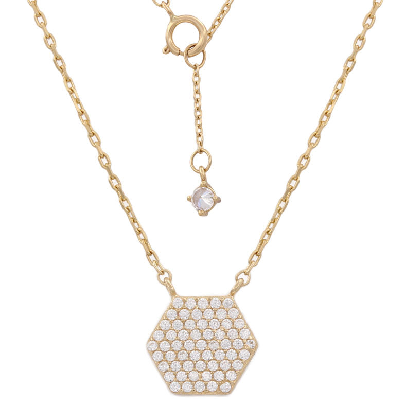 GARGANTILLA ORO 18KL HEXAGONO CIRCONITAS