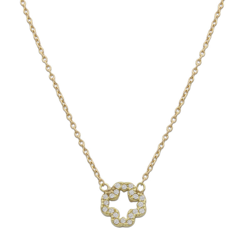 GARGANTILLA ORO 18KL TREBOL CIRCONITAS