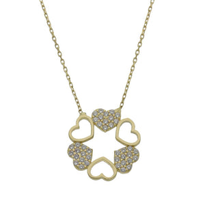 GARGANTILLA ORO 18KL CORAZONES CIRCONITAS