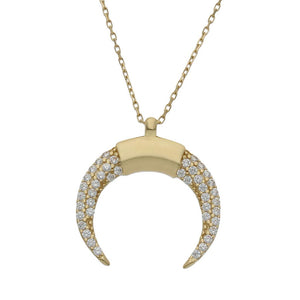 GARGANTILLA ORO 18KL MEDIA LUNA CIRCONITAS