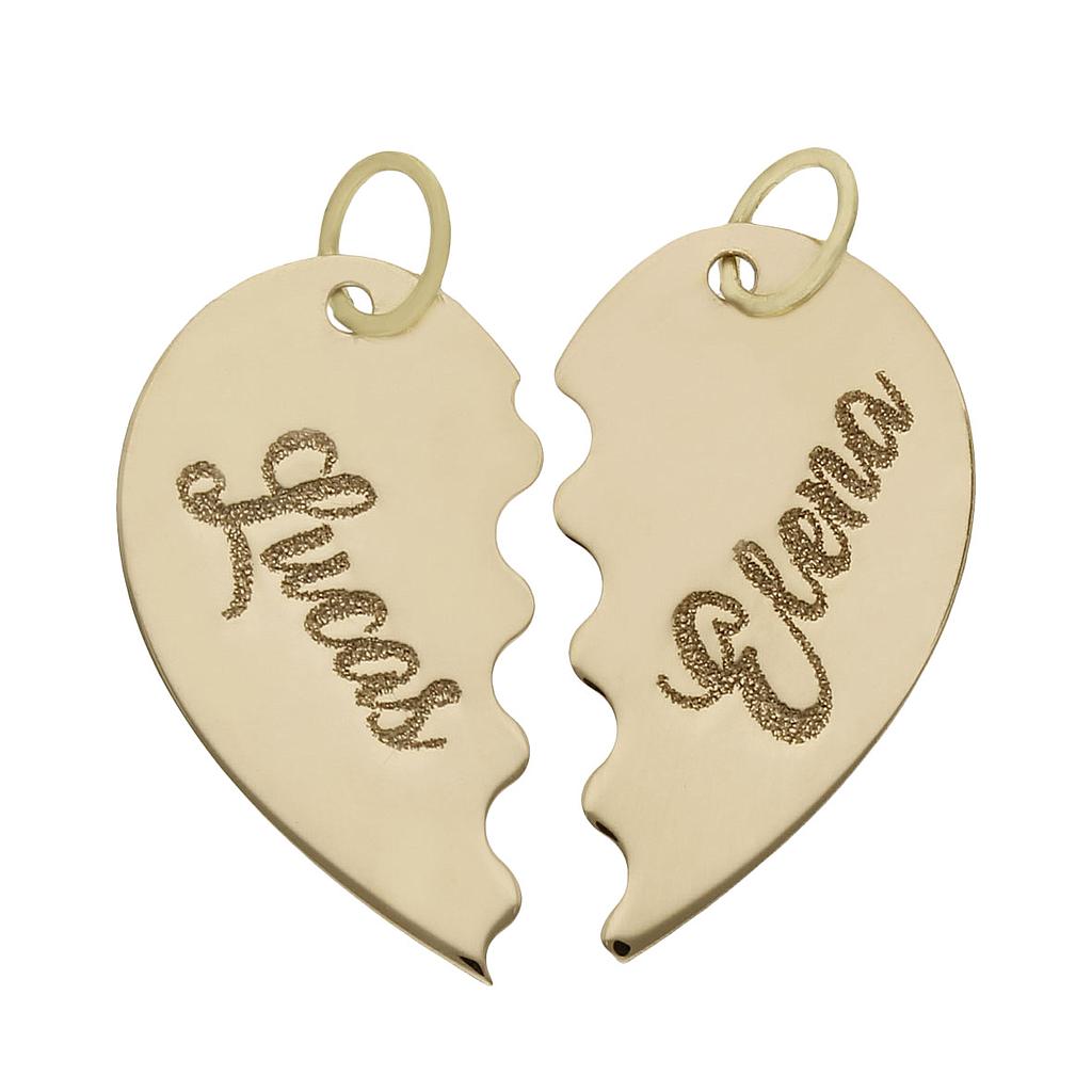 COLGANTE ORO 18KL CORAZON PARTIDO