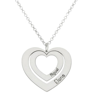 GARGANTILLA ORO BLANCO 18KL CORAZONES NOMBRES