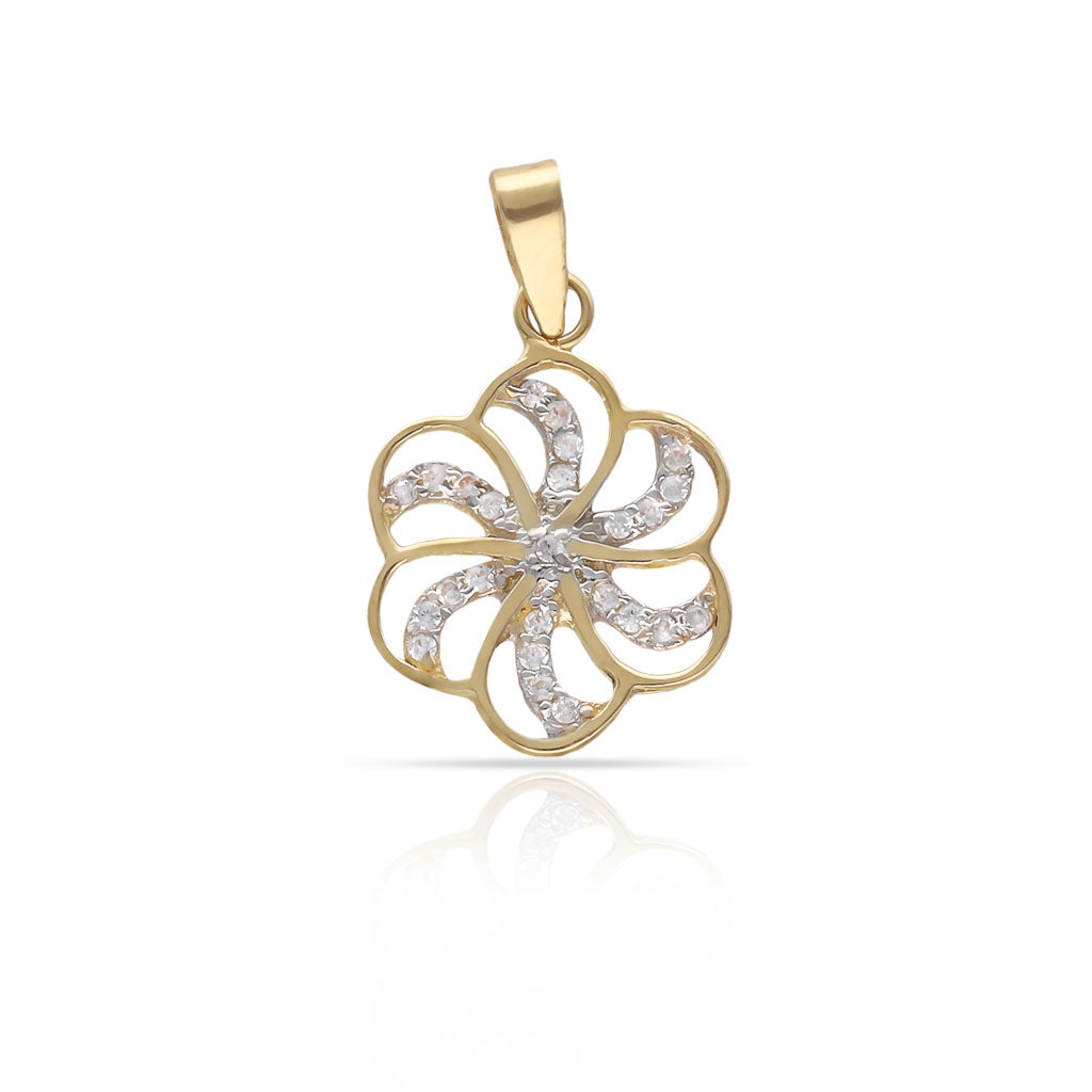 COLGANTE ORO 18KL FLOR CIRCONITAS