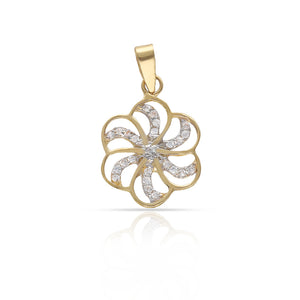 COLGANTE ORO 18KL FLOR CIRCONITAS
