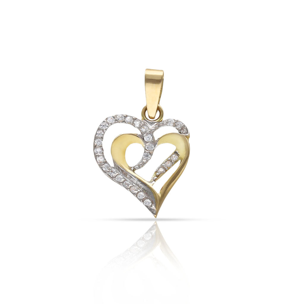 COLGANTE ORO 18KL CORAZON CIRCONITAS