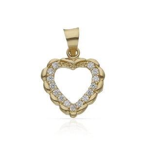 COLGANTE ORO 18KL CORAZON CIRCONITAS