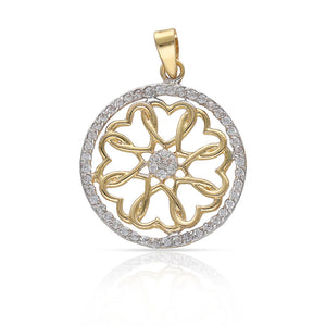 COLGANTE ORO 18KL CORAZONES ENTRELAZADOS