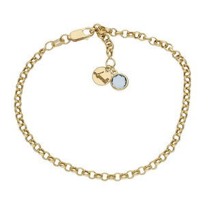 PULSERA MI HISTORIA ORO 18KL 3MM - AZUL