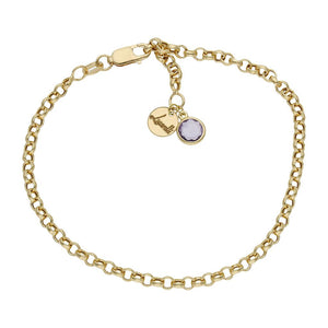 PULSERA MI HISTORIA ORO 18KL 3MM - LILA