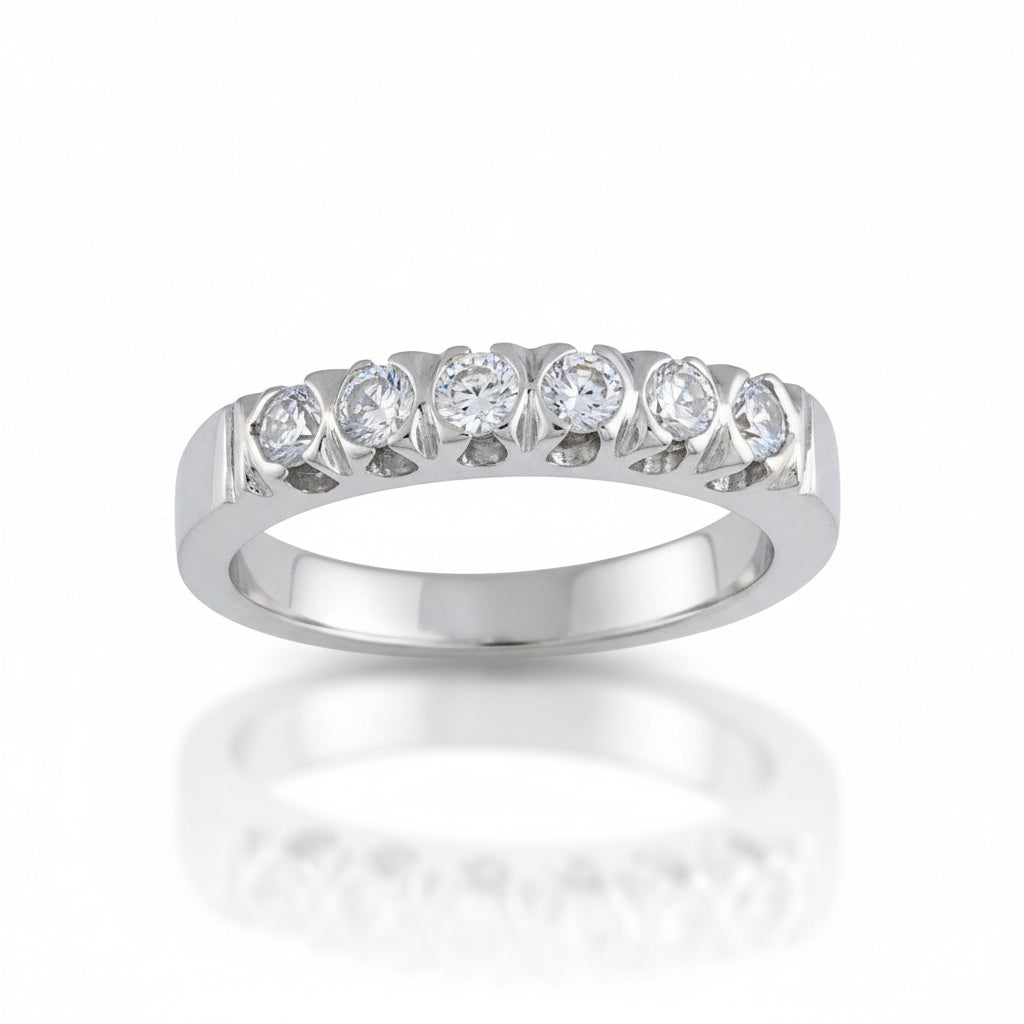 SORTIJA ORO BLANCO 18KL DIAMANTES - STOCK