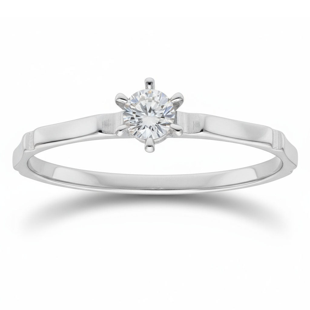 SORTIJA ORO BLANCO 18KL DIAMANTE - STOCK