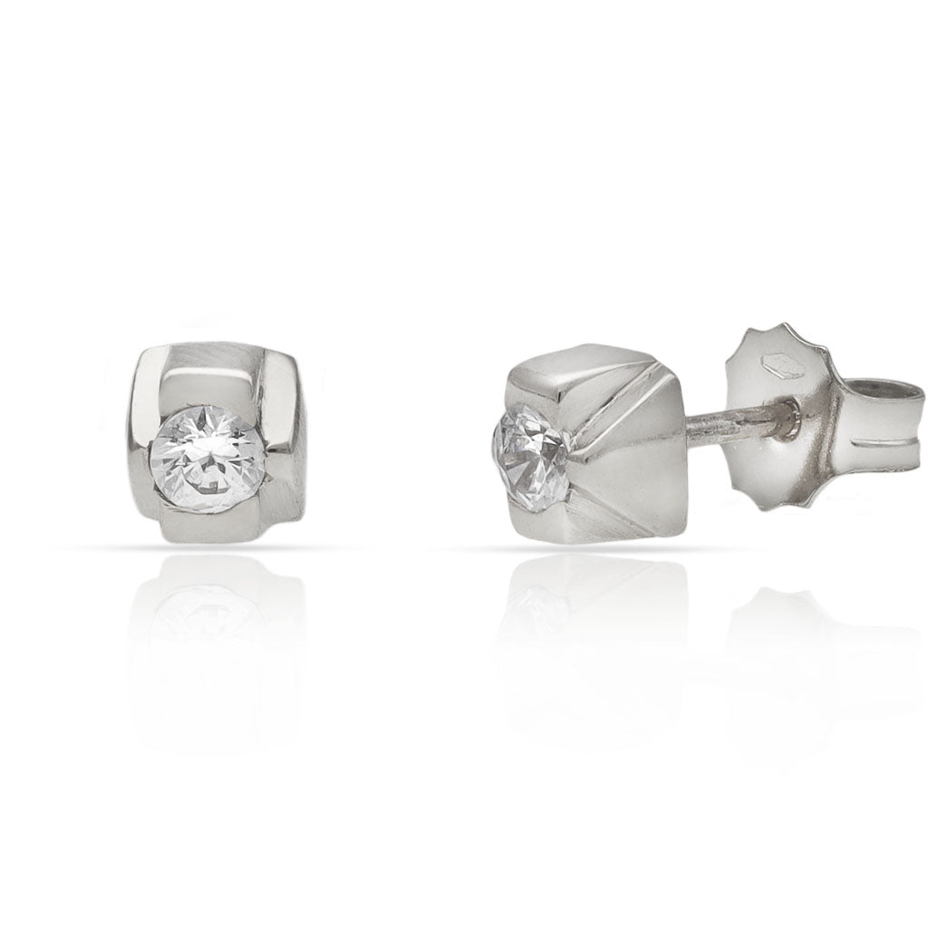 PENDIENTES ORO BLANCO 18KL DIAMANTES