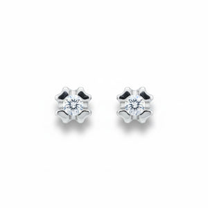 PENDIENTES ORO BLANCO 18KL DIAMANTES