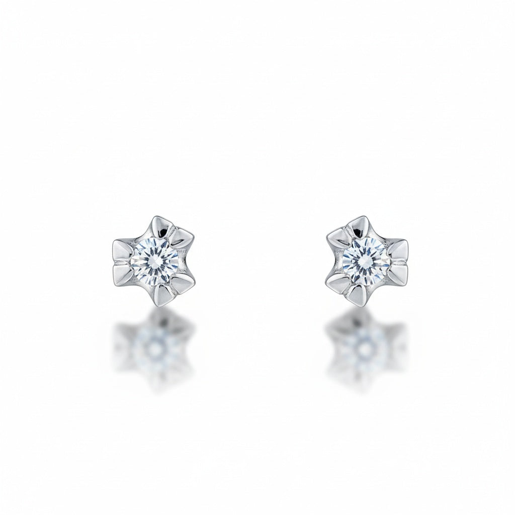 PENDIENTES ORO BLANCO 18KL DIAMANTES