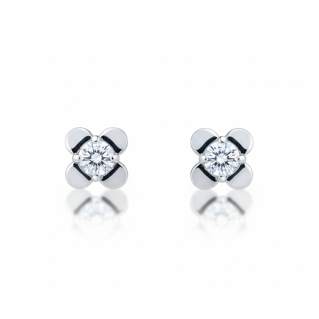 PENDIENTES ORO BLANCO 18KL DIAMANTES