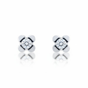 PENDIENTES ORO BLANCO 18KL DIAMANTES