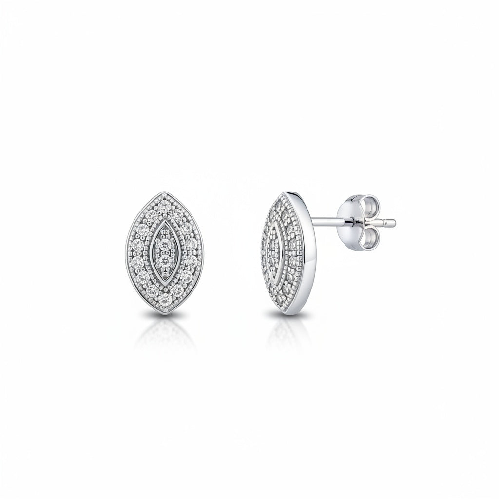 PENDIENTES ORO BLANCO 18KL DIAMANTES