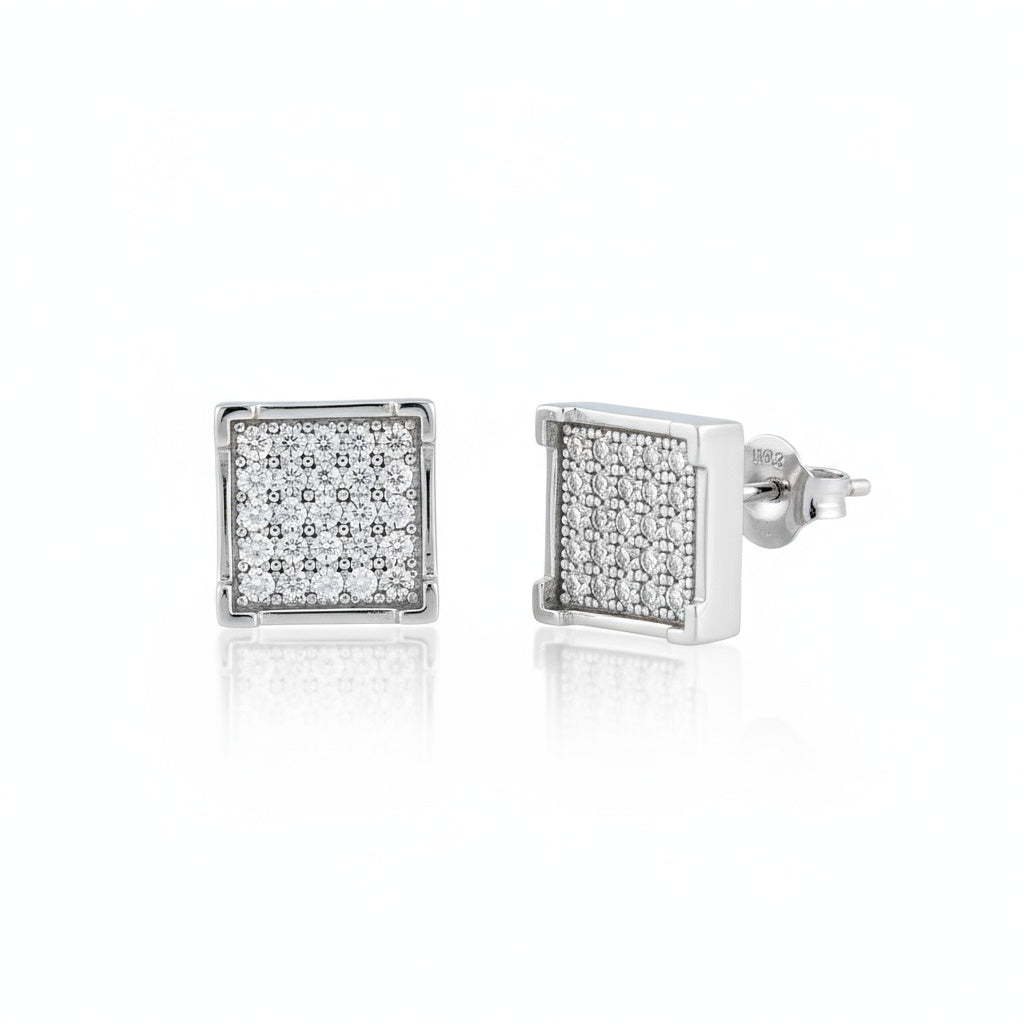 PENDIENTES ORO BLANCO 18KL DIAMANTES