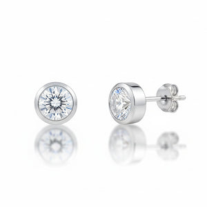 PENDIENTES ORO BLANCO 18KL DIAMANTES