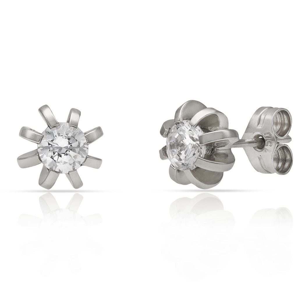 PENDIENTES ORO BLANCO 18KL DIAMANTES
