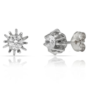 PENDIENTES ORO BLANCO 18KL DIAMANTES