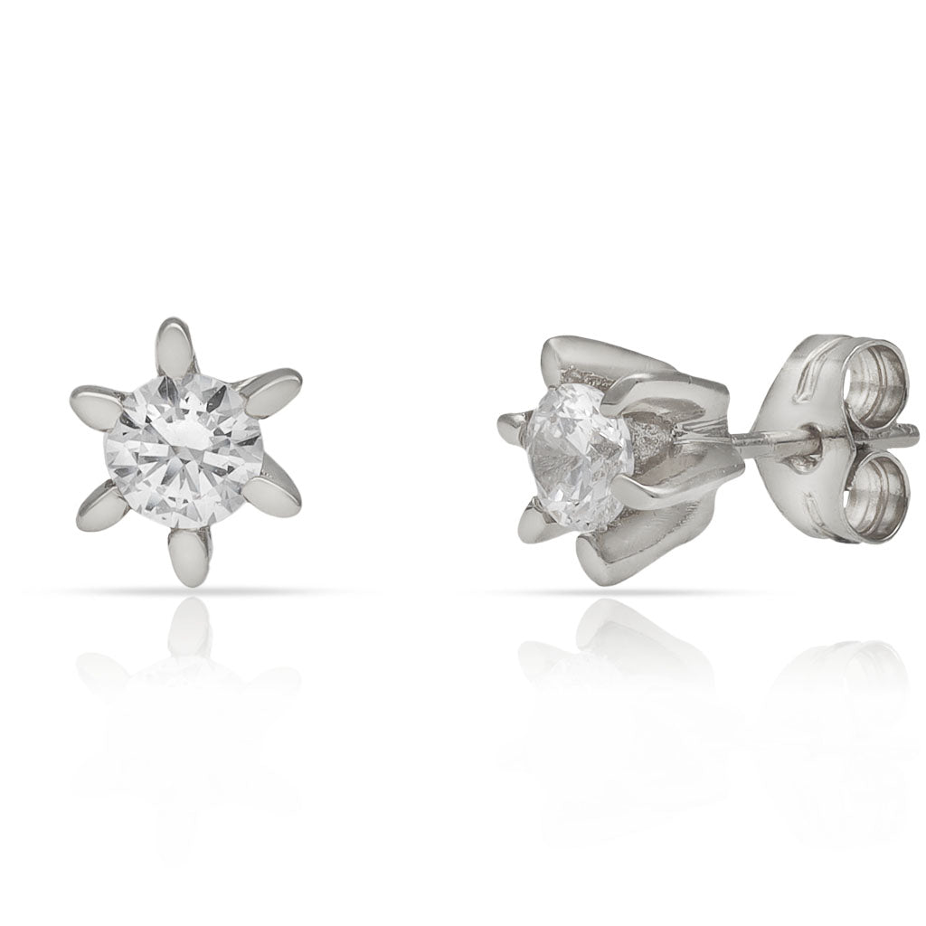 PENDIENTES ORO BLANCO 18KL DIAMANTES
