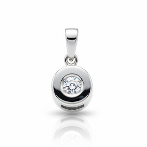 COLGANTE ORO BLANCO 18KL DIAMANTE CHATON - 7.50MM