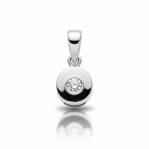 COLGANTE ORO BLANCO 18KL DIAMANTE CHATON - 7MM