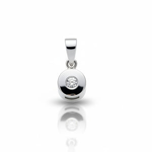 COLGANTE ORO BLANCO 18KL DIAMANTE CHATON - 6.50MM