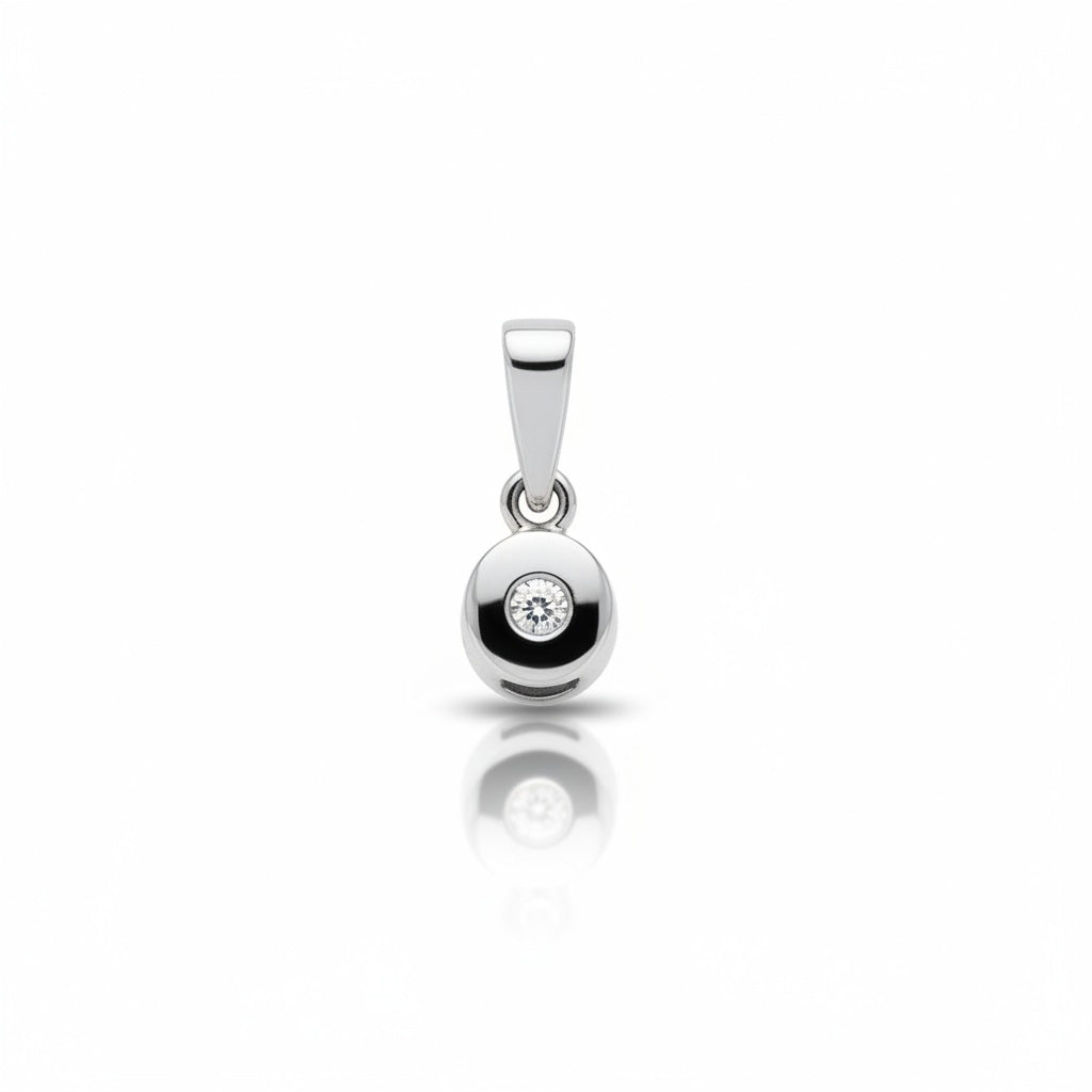 COLGANTE ORO BLANCO 18KL DIAMANTE CHATON - 4.50MM
