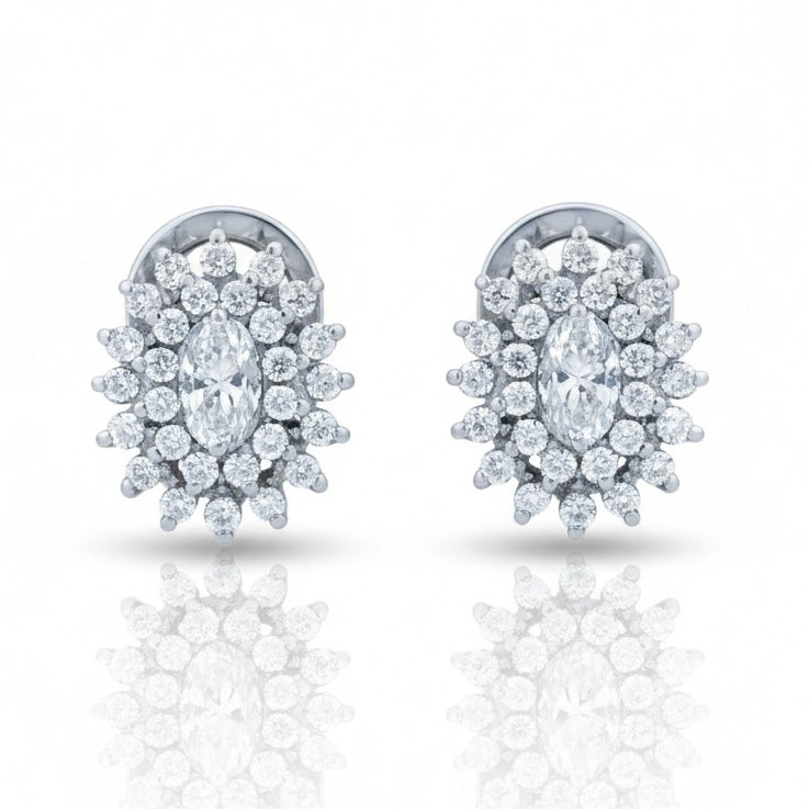 PENDIENTES ORO BLANCO 18KL DIAMANTES
