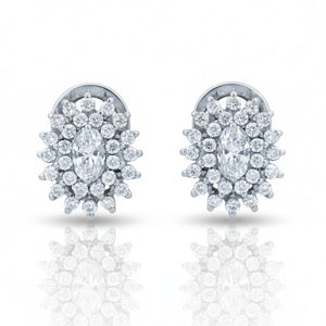 PENDIENTES ORO BLANCO 18KL DIAMANTES