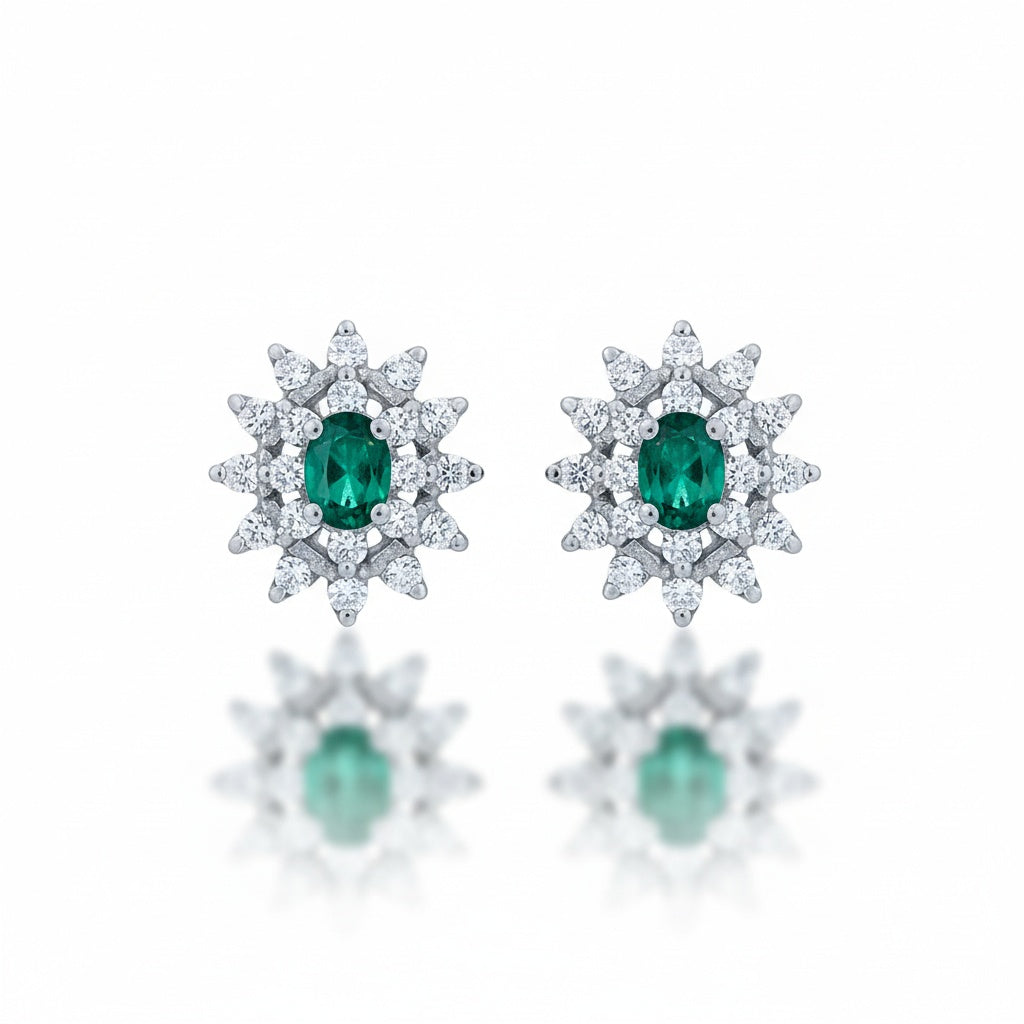 PENDIENTES ORO BLANCO 18KL DIAMANTES