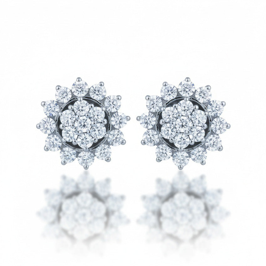 PENDIENTES ORO BLANCO 18KL DIAMANTES
