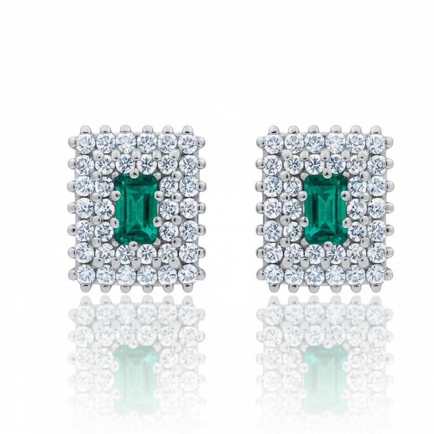 PENDIENTES ORO BLANCO 18KL DIAMANTES