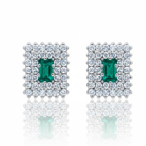PENDIENTES ORO BLANCO 18KL DIAMANTES