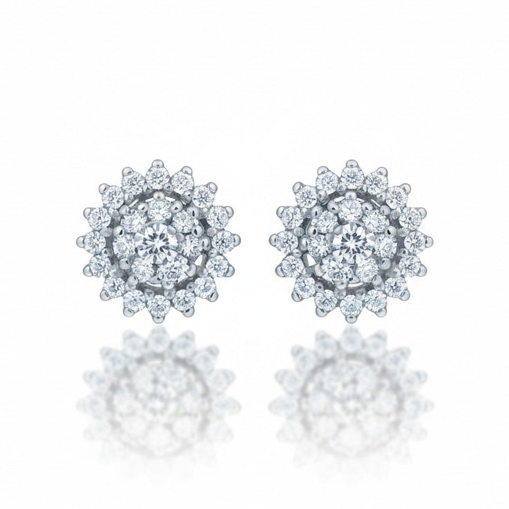 PENDIENTES ORO BLANCO 18KL DIAMANTES