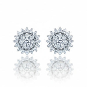 PENDIENTES ORO BLANCO 18KL DIAMANTES