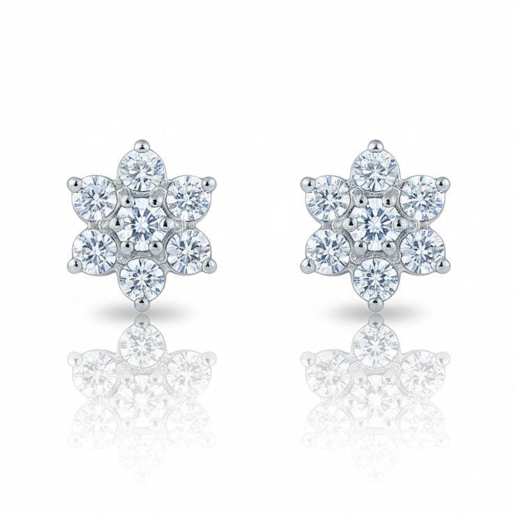 PENDIENTES ORO BLANCO 18KL DIAMANTES