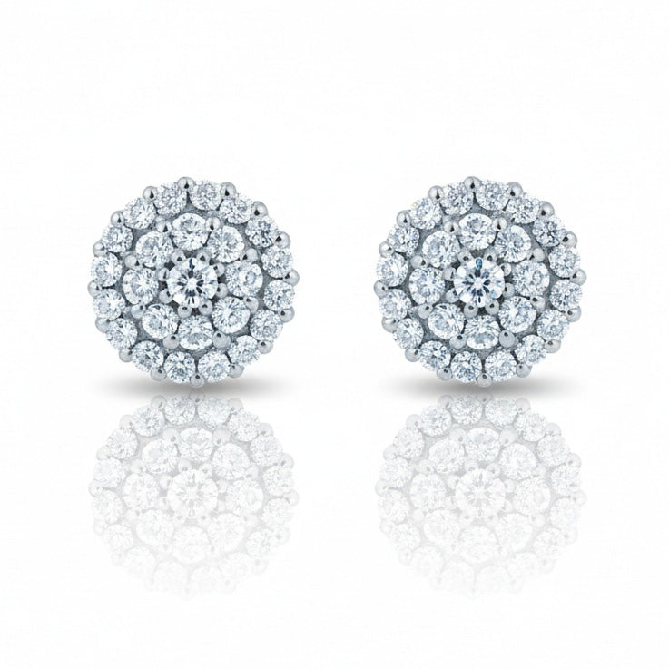 PENDIENTES ORO BLANCO 18KL DIAMANTES