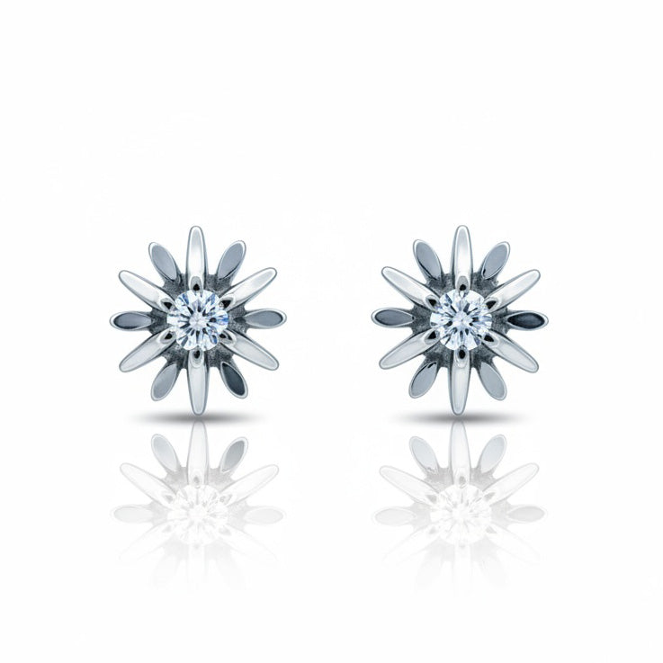 PENDIENTES ORO BLANCO 18KL DIAMANTES