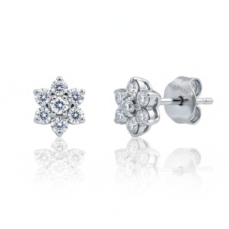 PENDIENTES ORO BLANCO 18KL DIAMANTES