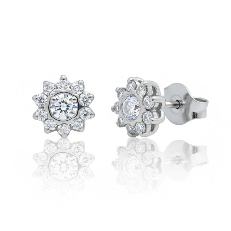 PENDIENTES ORO BLANCO 18KL DIAMANTES
