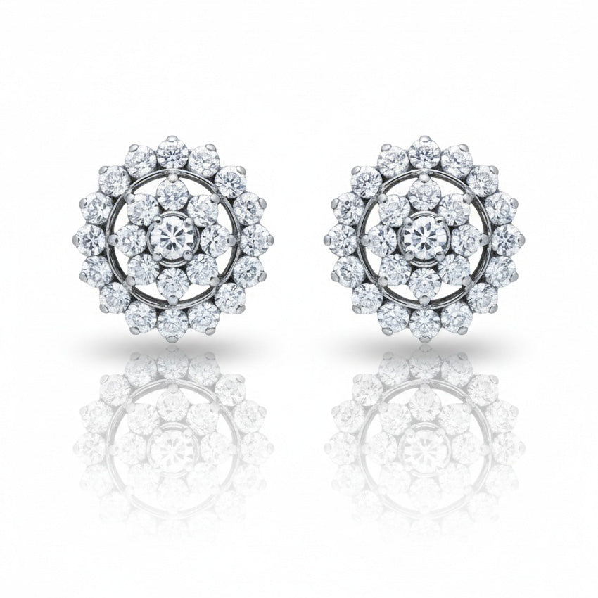 PENDIENTES ORO BLANCO 18KL DIAMANTES