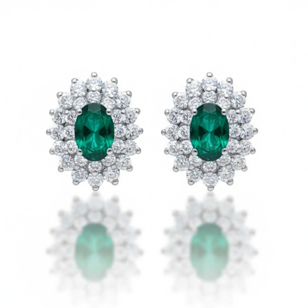 PENDIENTES ORO BLANCO 18KL DIAMANTES