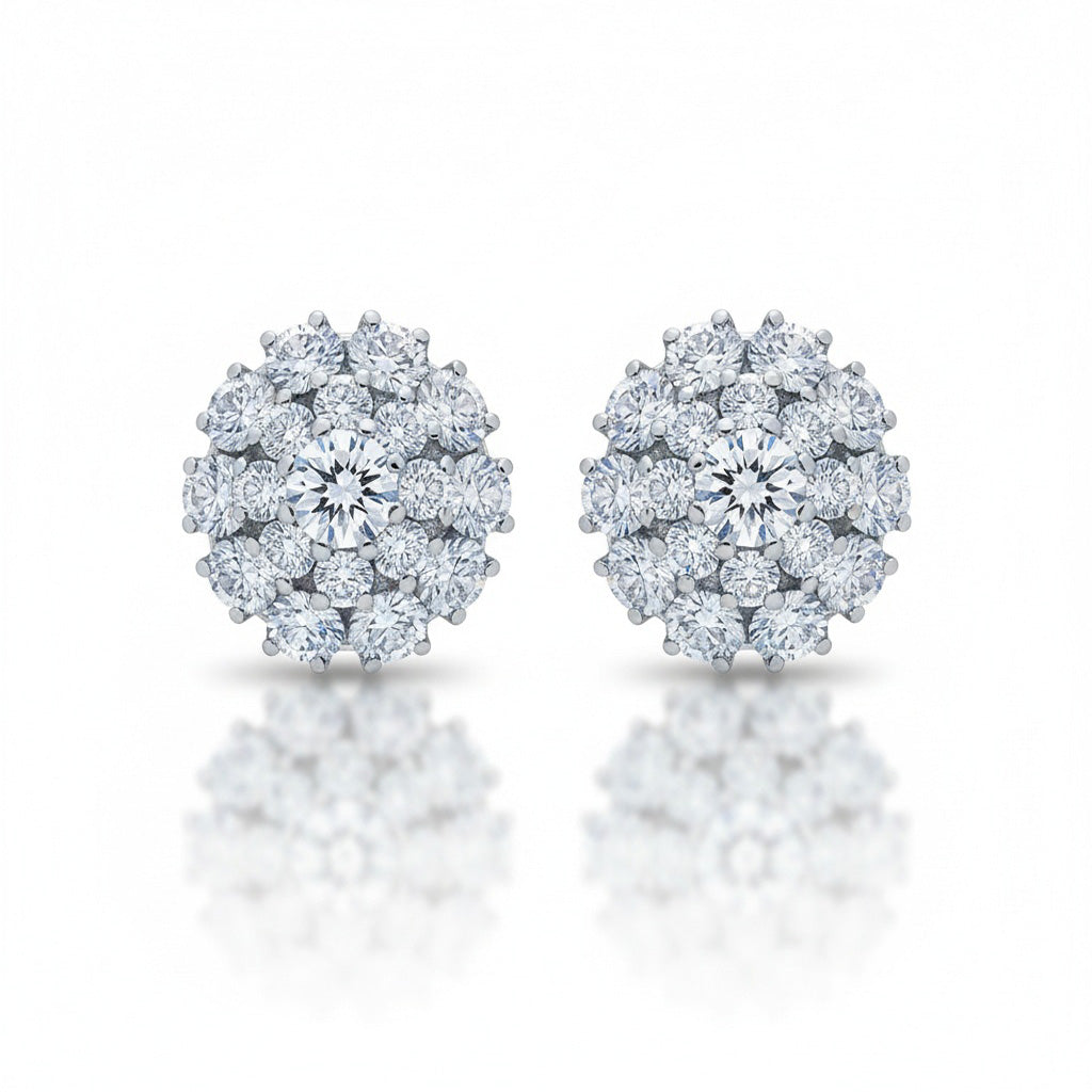 PENDIENTES ORO BLANCO 18KL DIAMANTES